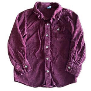Old Navy Maroon Corduroy Button-Up Shirt Boys' 5T